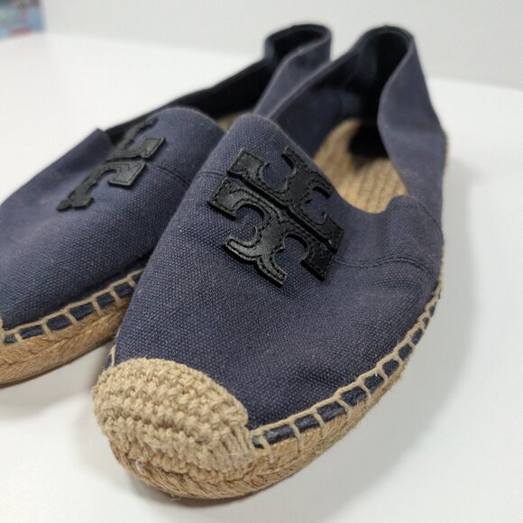 Great condition Tory Burch Weston Flat Espadrille shoes in Bright Navy - size 8M - Picture 11 of 17